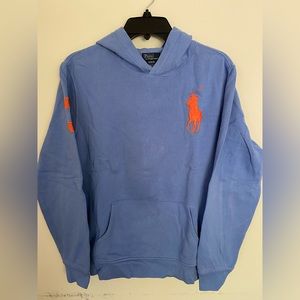 Boys Polo Ralph Lauren Blue Hooded Sweatshirt Size XL